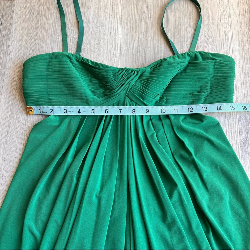 BCBGMaxazria Medium Emerald Green Open Back Mini Dress Strapless Straps - Picture 14 of 16